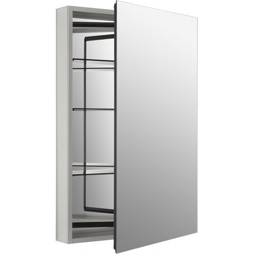  Kohler K-2936-PG-SAA Catalan Mirrored Cabinet with 107° Hinge, Satin Anodized Aluminum