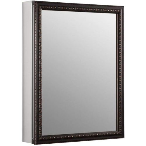  Kohler KOHLER K-2967-BR1 20 inch x 26 inch Aluminum Bathroom Medicine Cabinet with Oil-Rubbed Bronze Framed Mirror Door; Recess or Surface Mount