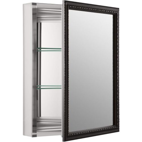  Kohler KOHLER K-2967-BR1 20 inch x 26 inch Aluminum Bathroom Medicine Cabinet with Oil-Rubbed Bronze Framed Mirror Door; Recess or Surface Mount