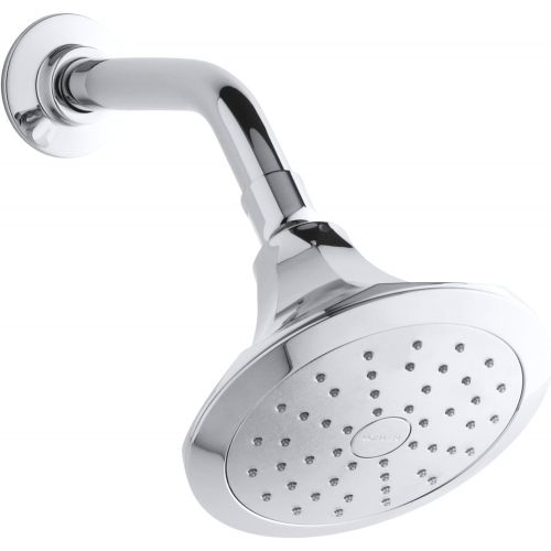  Kohler KOHLER 45409-BN Memoirs Classic Single Function Wall Mount Showerhead with Katalyst Air Induction Spray, 2.0 GPM, Vibrant Brushed Nickel