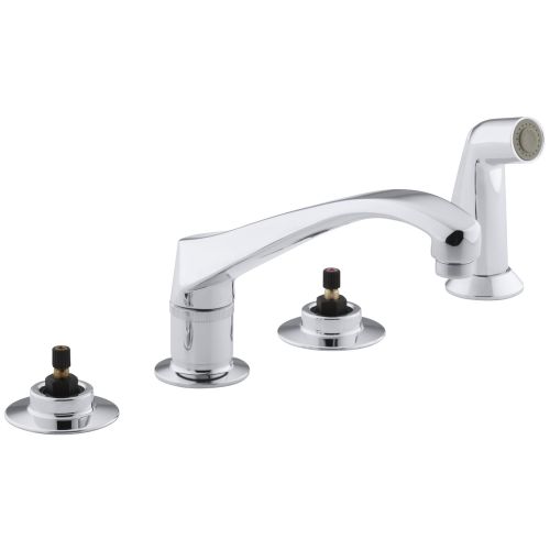  Kohler KOHLER K-7765-K-CP Triton Kitchen Sink Faucet, Polished Chrome (Handles Not Included)