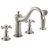 Kohler KOHLER K-158-3-BN Antique Kitchen Sink Faucet, Vibrant Brushed Nickel