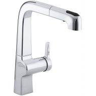 Kohler KOHLER K-6331-CP Evoke Single Control Pullout Kitchen Faucet, Polished Chrome