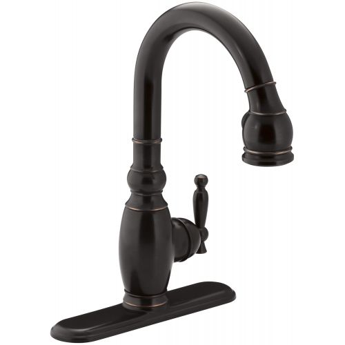  Kohler K-691-2BZ Vinnata Pull-Down Secondary Kitchen Sink Faucet, Oil Rubbed Bronze