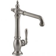Kohler KOHLER K-99266-VS Artifacts Single-Hole Kitchen Sink Faucet with 13-1/2 In. Swing Spout and Victorian Spout Design, Vibrant Stainless