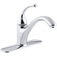 Kohler KOHLER K-10411-CP Forte Single Control Kitchen Sink Faucet with Escutcheon and Lever Handle, Polished Chrome