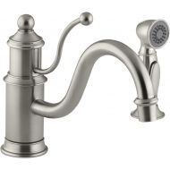 Kohler KOHLER K-169-BN Antique Single Control Kitchen Sink Faucet, Vibrant Brushed Nickel