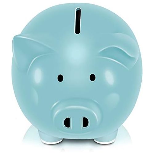  [아마존베스트]Koicaxy Piggy Bank, Child to Cherish Ceramic Pig Money Piggy Banks for Boys Girls Kids Blue