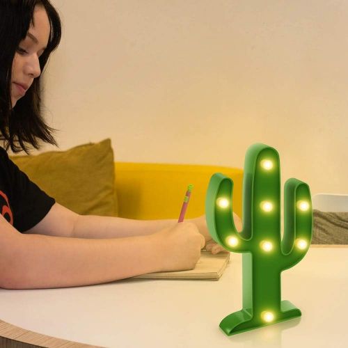  [아마존베스트]Koicaxy Cactus Light, LED Cactus Lamp Night Table Lamp for Kids Bedroom Living Room Wall Holiday Party Home Decorations Green