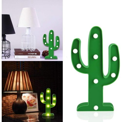  [아마존베스트]Koicaxy Cactus Light, LED Cactus Lamp Night Table Lamp for Kids Bedroom Living Room Wall Holiday Party Home Decorations Green