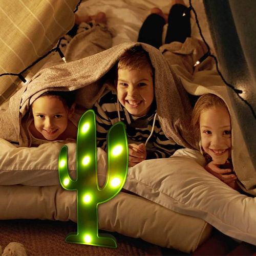  [아마존베스트]Koicaxy Cactus Light, LED Cactus Lamp Night Table Lamp for Kids Bedroom Living Room Wall Holiday Party Home Decorations Green