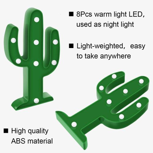  [아마존베스트]Koicaxy Cactus Light, LED Cactus Lamp Night Table Lamp for Kids Bedroom Living Room Wall Holiday Party Home Decorations Green