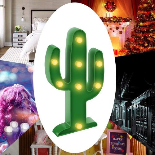  [아마존베스트]Koicaxy Cactus Light, LED Cactus Lamp Night Table Lamp for Kids Bedroom Living Room Wall Holiday Party Home Decorations Green