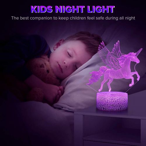  [아마존베스트]Koicaxy Unicorn Night Light for Kids, LED 3D Night Light Bedside Lamp with Remote & Smart Touch 16 Colors + 7 Colors Changing Dimmable, Best Unicorn Toys Birthday for Girls Boys