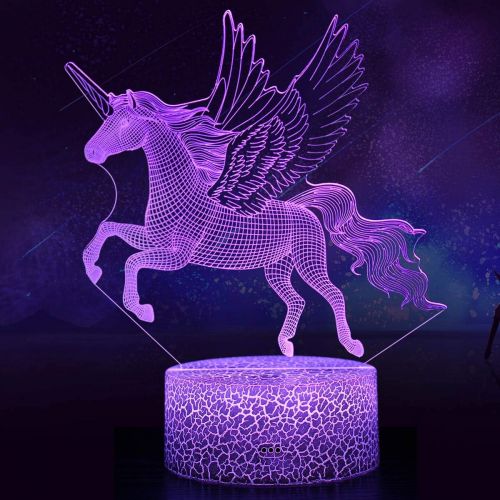  [아마존베스트]Koicaxy Unicorn Night Light for Kids, LED 3D Night Light Bedside Lamp with Remote & Smart Touch 16 Colors + 7 Colors Changing Dimmable, Best Unicorn Toys Birthday for Girls Boys