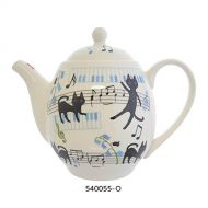 Koji Company Neko Nya-go Series Teapot 660cc Black Cat and Music Sheet Piano Made in Japan 540055-o