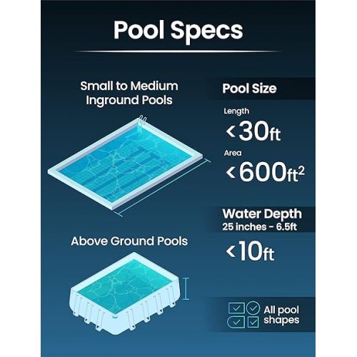  Kokido Rechargeable Pool Leaf Vacuum with Section Pole, 5X Suction, Deep Clean, Heavy Duty XL Debris Bag, Sand, Leaves and Debris, Ideal fo Inground and Above Ground Pool, Work 75 Mins, Xtrovac410