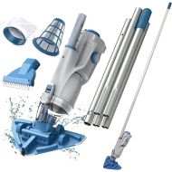 KOKIDO Cordless Pool Vacuum with 72” Pole, 2 Filters, Moderate Suction, 2 Interchangeable XL and Spot Heads, Rechargeable Handheld Vac for Small Above & Inground Pools, Spas Hot Tubs Xtrovac310