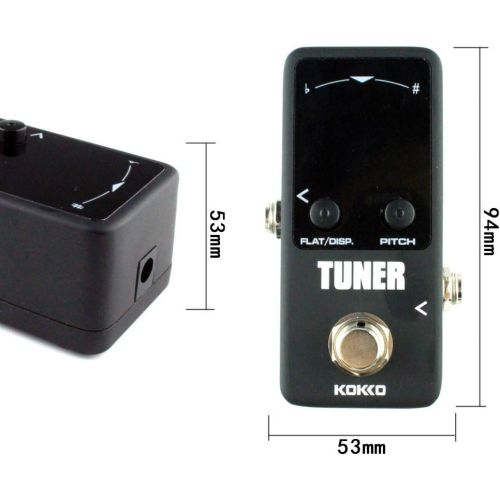  KOKKO Guitar Mini Effects Pedal Tuner - Chromatic Tuner Pedal High Definition Color Screen with Super Fast Stable and Accurate Tuning for Guitar and Bass - FTN2