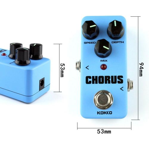  KOKKO Guitar Mini Effects Pedal Chorus - Warm Analog Chorus Effect Sound Processor Portable Accessory for Guitar and Bass  FCH2