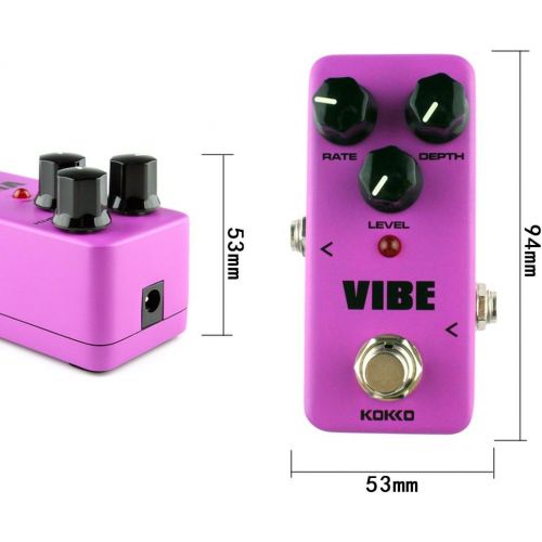  KOKKO Guitar Mini Effects Pedal Vibe - Analog Rotary Speaker Effect Sound Processor Portable Accessory for Guitar and Bass - FUV2