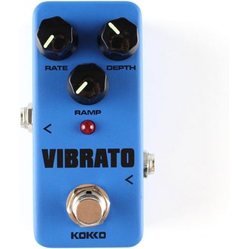  KOKKO Guitar Mini Effects Pedal Vibrato - Traditional Vibrato Effect Sound Processor Portable Accessory for Guitar and Bass - FVB2