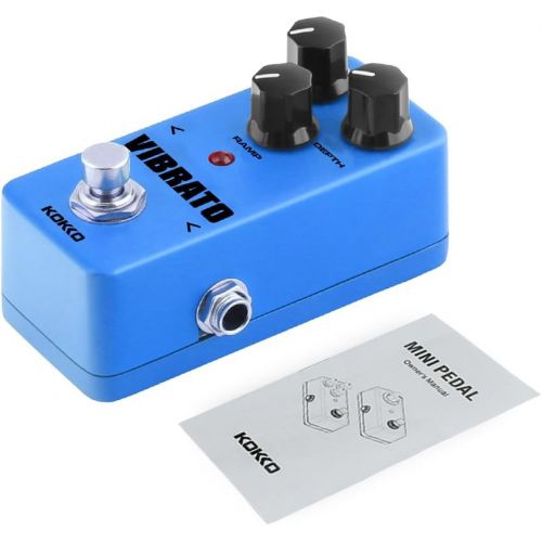  KOKKO Guitar Mini Effects Pedal Vibrato - Traditional Vibrato Effect Sound Processor Portable Accessory for Guitar and Bass - FVB2