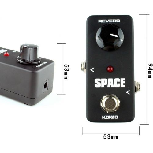  KOKKO Guitar Mini Effects Pedal Space - Full Reverb and Classic Hall Effect Sound Processor Portable Accessory for Guitar and Bass - FRB2