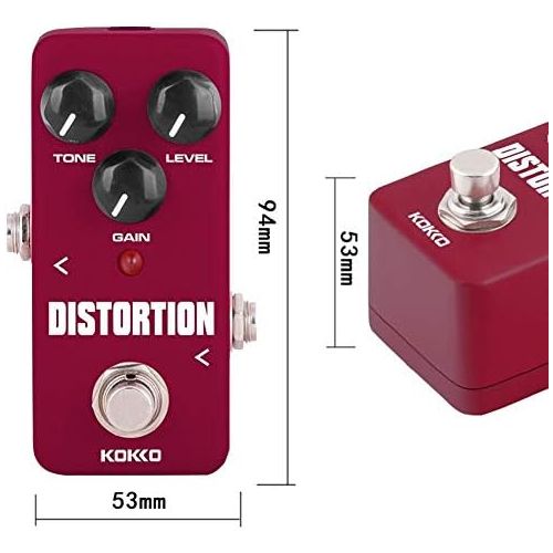  Distortion Guitar Pedal, Mini Effect Pedal Processor of Classic Distortion Tone Effect Universal for Guitar and Bass, Exclude Power Adapter - KOKKO (FDS2)