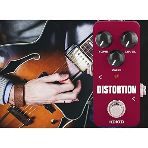  Distortion Guitar Pedal, Mini Effect Pedal Processor of Classic Distortion Tone Effect Universal for Guitar and Bass, Exclude Power Adapter - KOKKO (FDS2)