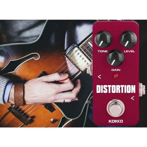  Distortion Guitar Pedal, Mini Effect Pedal Processor of Classic Distortion Tone Effect Universal for Guitar and Bass, Exclude Power Adapter - KOKKO (FDS2)