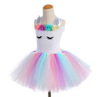 Kokowaii Fancy? Girls Unicorn Dress up Rainbow Tutu Party Dress