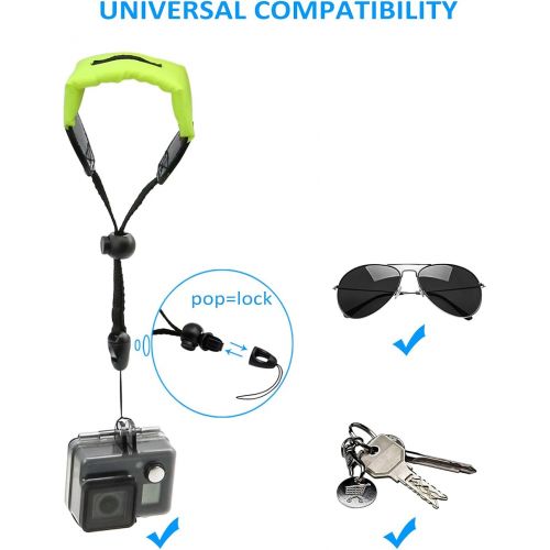  Kolasels Waterproof-Non-Slip Camera Float Strap with Hand Grip Lanyard, Wristband for Underwater GoPro,Waterproof Camera, Keys,Sunglass,etc (Green)