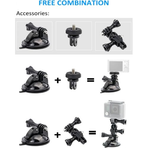  Kolasels Mini Suction Cup Camera Mount with Camera Screw 1/4 Thread Car Windshield Window Vehicle Boat Camera Holder for GoPro Hero 9 8 7 6 5 4 3+3 2 1 HD & Osmo Action Camera Suct