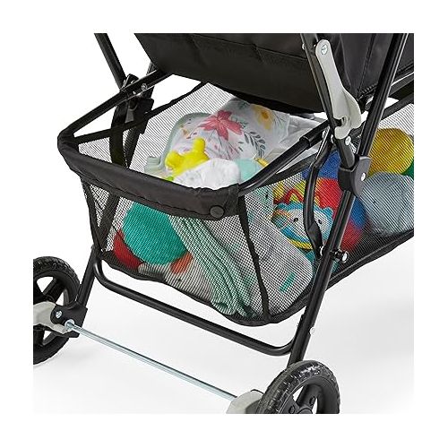  Kolcraft Cloud Plus Lightweight Easy Fold Compact Toddler Stroller and Baby Stroller for Travel, Large Storage Basket, Multi-Position Recline, Convenient One-hand Fold, 13 lbs - Slate Gray