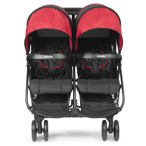  [아마존베스트]Kolcraft Cloud Plus Lightweight Double Stroller -5-Point Safety System, Red/Black