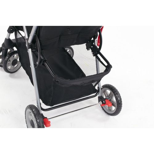  Kolcraft Cloud Plus Lightweight Stroller with 5-Point Safety System and Multi-Positon Reclining Seat, Extended Canopy, Easy One Hand Fold, Large Storage Basket, Parent and Child Tr
