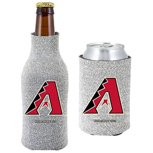  Kolder MLB Baseball Team Logo Womens Glitter Bottle & Can Cooler Set 12oz Neoprene Beverage Drink Holder Sleeve