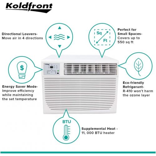  [아마존베스트]Koldfront WAC12001W 12,000 BTU 208/230V Heat/Cool Window Air Conditioner