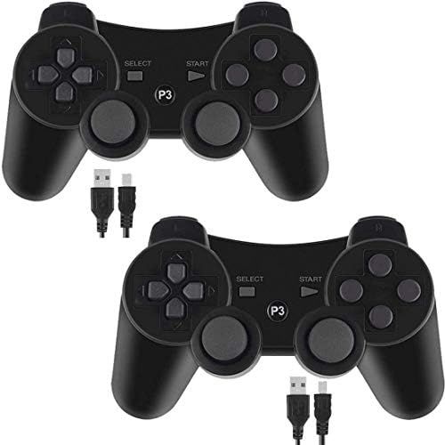  Kolopc PS3 Controller Wireless for Playstation 3 Dual Shock (Pack of 2,Black)