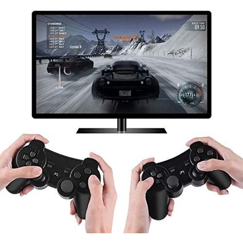  Kolopc PS3 Controller Wireless for Playstation 3 Dual Shock (Pack of 2,Black)