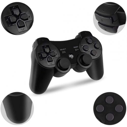  Kolopc PS3 Controller Wireless for Playstation 3 Dual Shock (Pack of 2,Black)