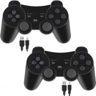 [아마존베스트]Kolopc PS3 Controller Wireless for Playstation 3 Dual Shock (Pack of 2,Black)