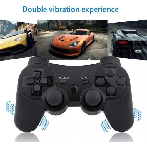  [아마존베스트]Kolopc PS3 Controller Wireless for Playstation 3 Dual Shock (Pack of 2,Black and Pink)