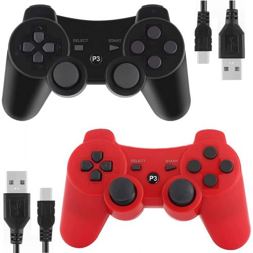  [아마존베스트]Kolopc PS3 Controller Wireless for Playstation 3 Dual Shock (Black and Red)