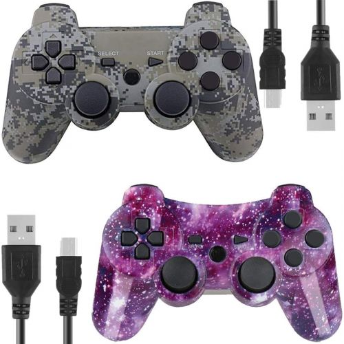  [아마존베스트]Kolopc PS3 Controller Wireless for Playstation 3 Dual Shock (StarrySky and Camouflage)