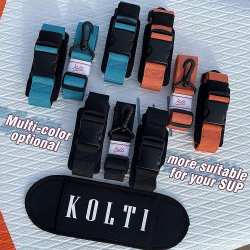  Kolti Paddle Board Carry Strap, Adjustable Heavy-Duty SUP Carrying Support Strap for Surfboard Stand Up Paddleboard Canoe Longboard Carry Belt Paddle Board Accessories