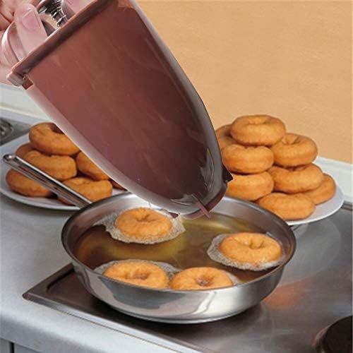  [아마존베스트]Koly-Hundebett Donut Maker - Donut Baking Mould - Dough Dispenser Stainless Steel Pancake Dough Dispenser for Donuts - for Delicious Mini Doughnuts - Homemade Dessert DIY Tool Kitchen Pastry