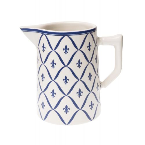  Kom Amsterdam 3763 Krug 1 Liter, Durchmesser 11 x 15 cm, Fleur de LYS blau