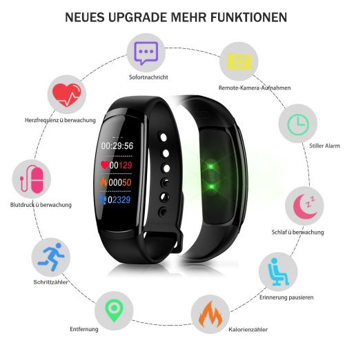  Kombel Fitness Trackers Fitness Armband mit Pulsmesser Wasserdicht Farbbildschirm Aktivitatstracker Kalorienzahler Schlafmonitor Vibrationsalarm Schrittzahler mit Anruf SMS Kinder Damen H